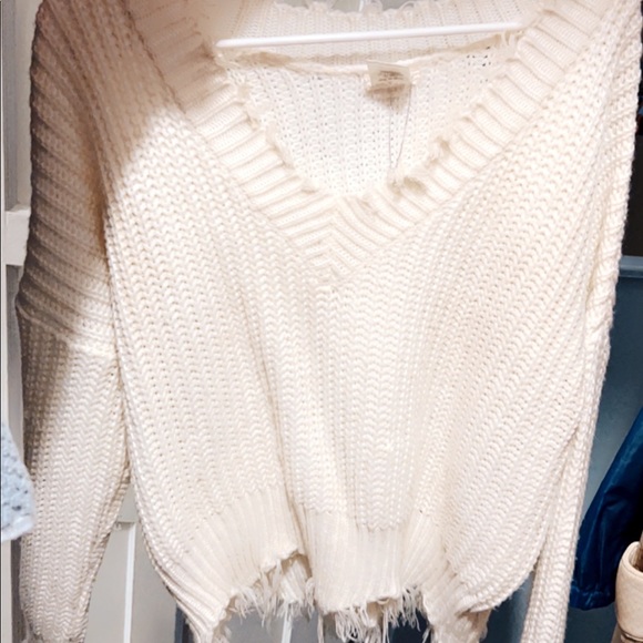 white boutique fringe sweater - Picture 3 of 8